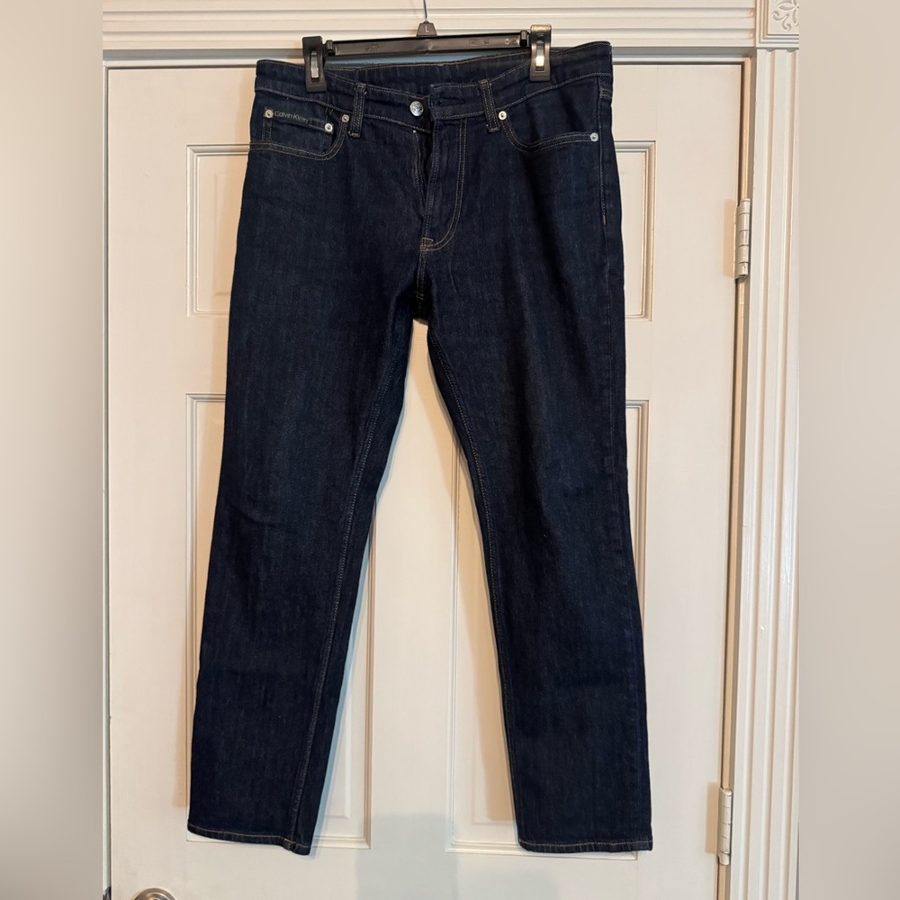 Men's Dark Blue Straight-Leg CK Jeans